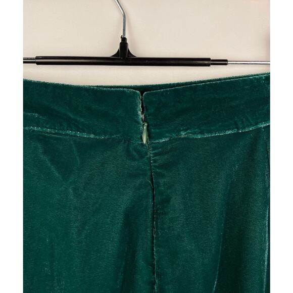 Free People Green Velvet Mini Skirt Size 2 - Picture 3 of 7